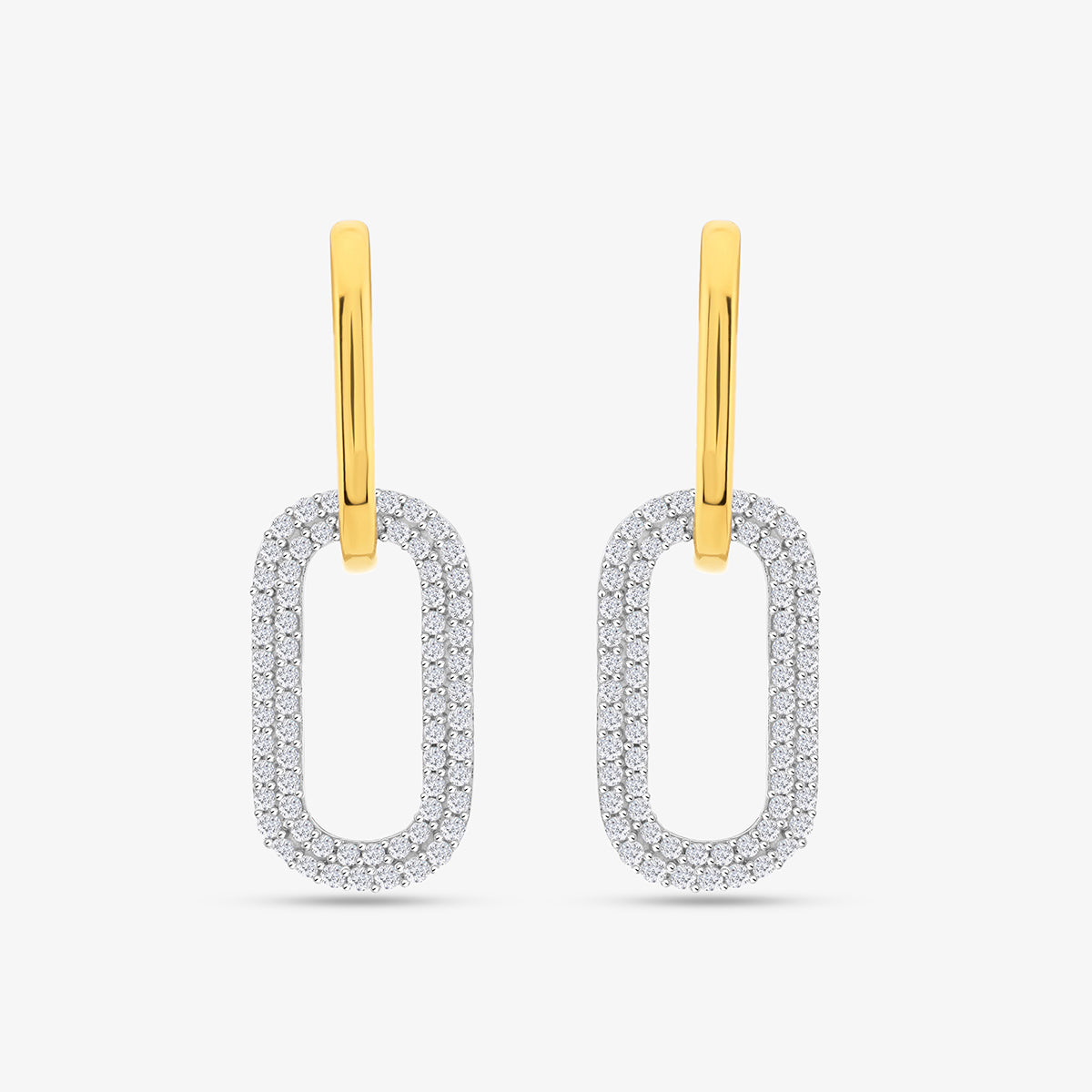SOFT<span> Frame Drop Diamond Hoop </span>EARRINGS