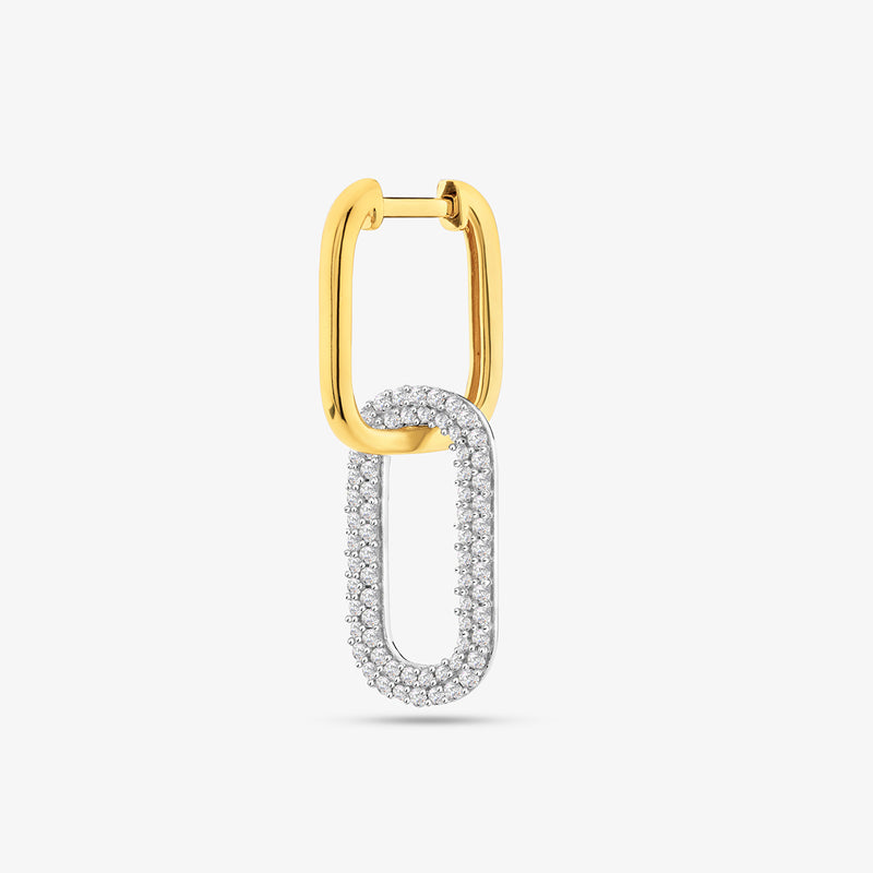 Keemti Jewels' Soft Frame Drop Diamond Hoop Earrings offer modern elegance, perfect for daily wear on crisp white.