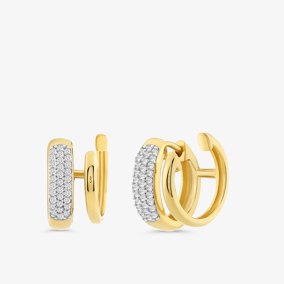 DOUBLE <span>Dazzlefront Diamond Huggie </span>EARRINGS