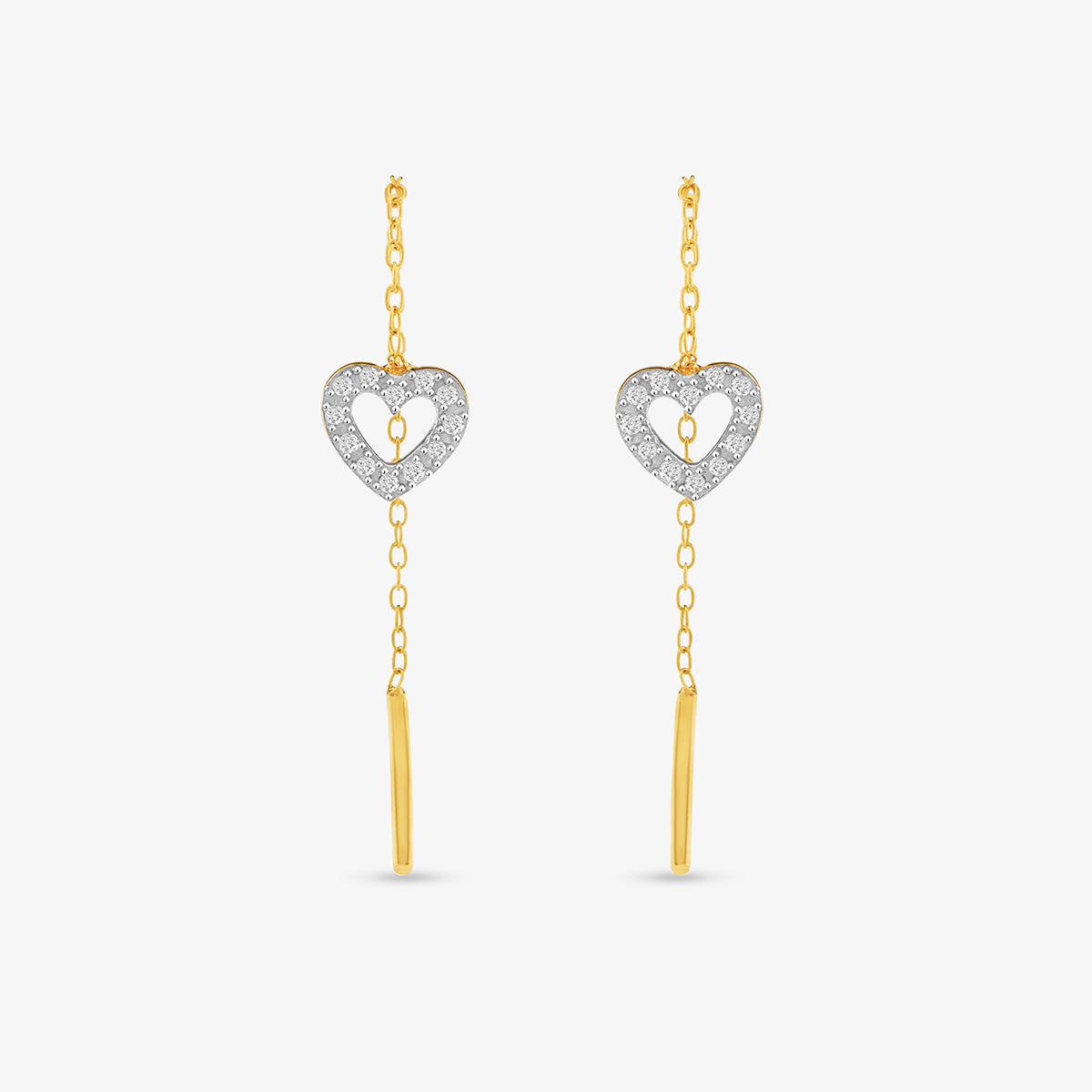 FLOATING <span>Hearts Diamond Sui Dhaga </span>EARRINGS