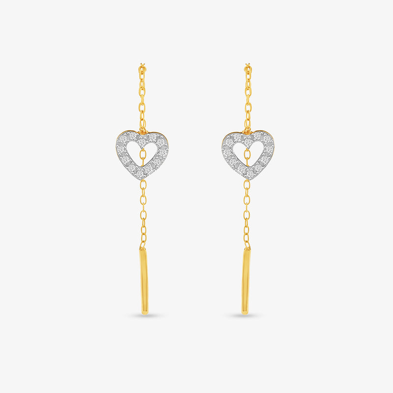 Floating Hearts Diamond Sui Dhaga Earrings