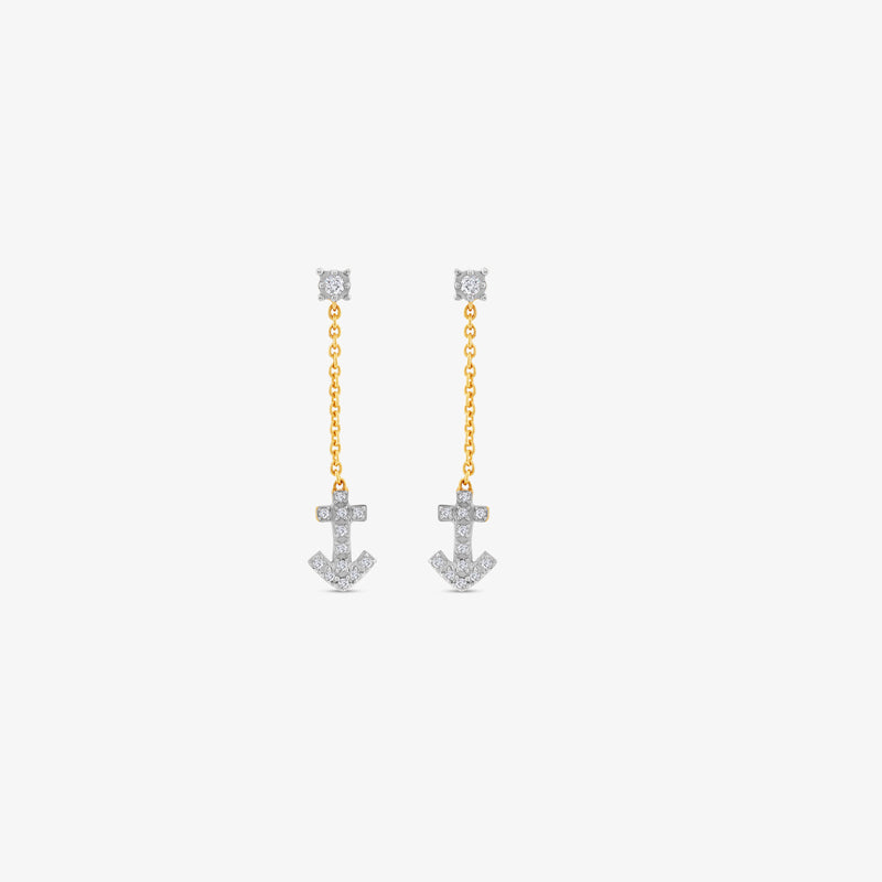 Ocean Anchor Diamond Sui Dhaga Earrings