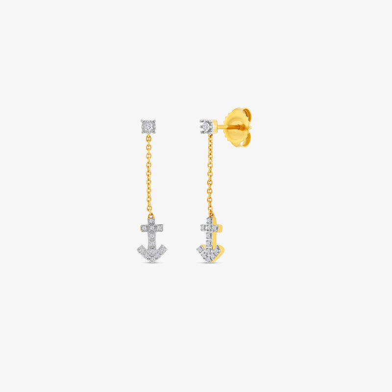 Ocean Anchor Diamond Sui Dhaga Earrings