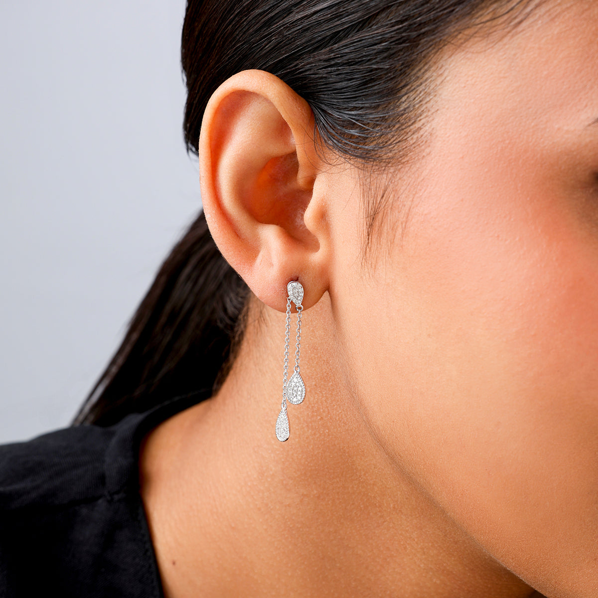 TWIN<span> Pear Diamond Dangler </span>EARRINGS