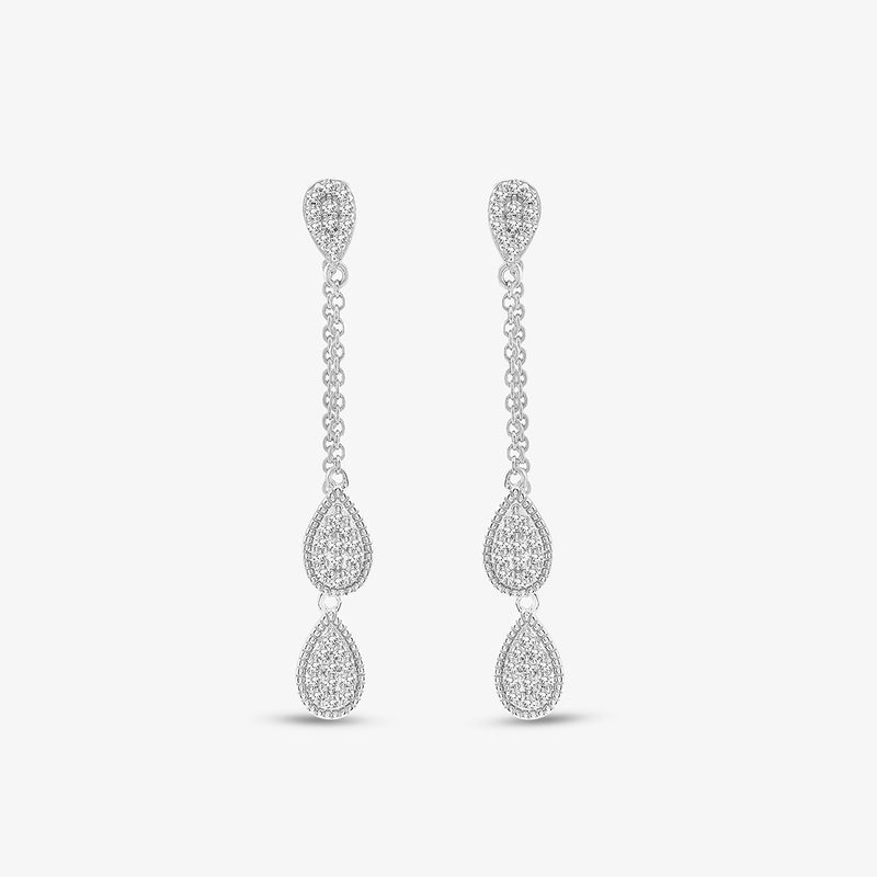 Twin Pear Diamond Dangler Earrings by Keemti Jewels feature teardrop pendants and sparkling stones for quiet luxury.