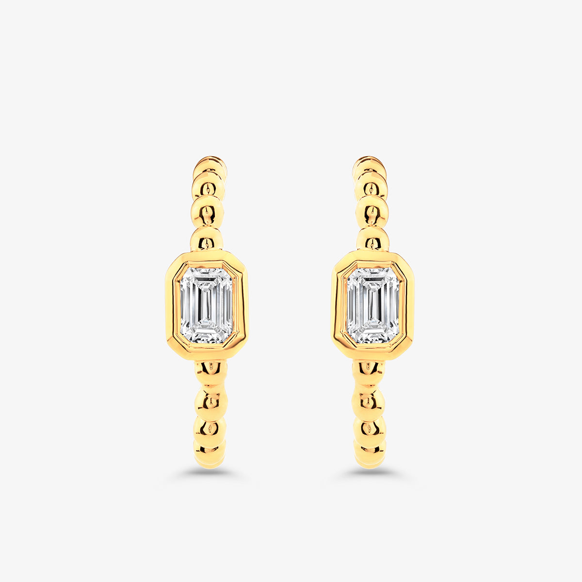 LUNA<span> Emerald Diamond Hoop </span>EARRINGS