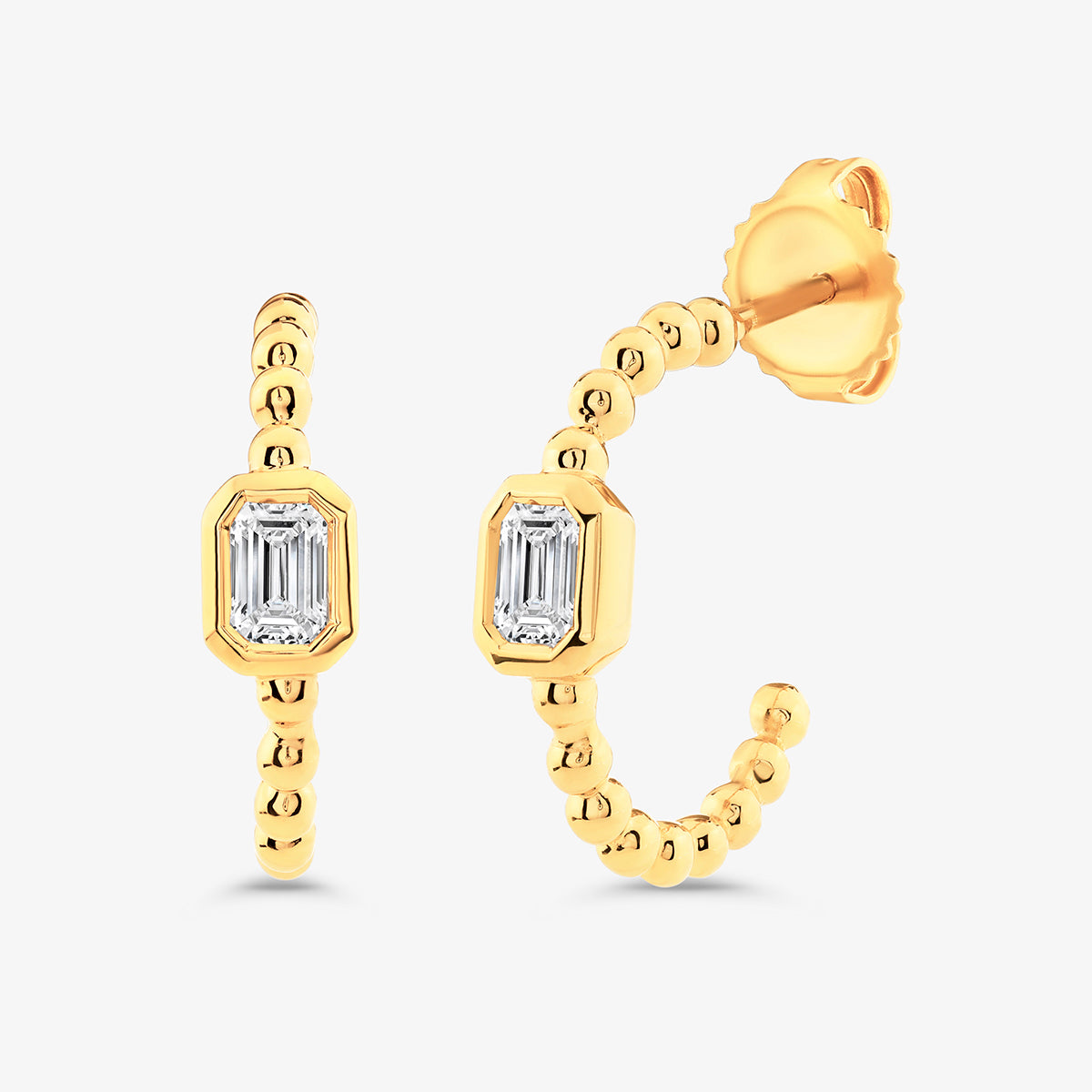 LUNA<span> Emerald Diamond Hoop </span>EARRINGS