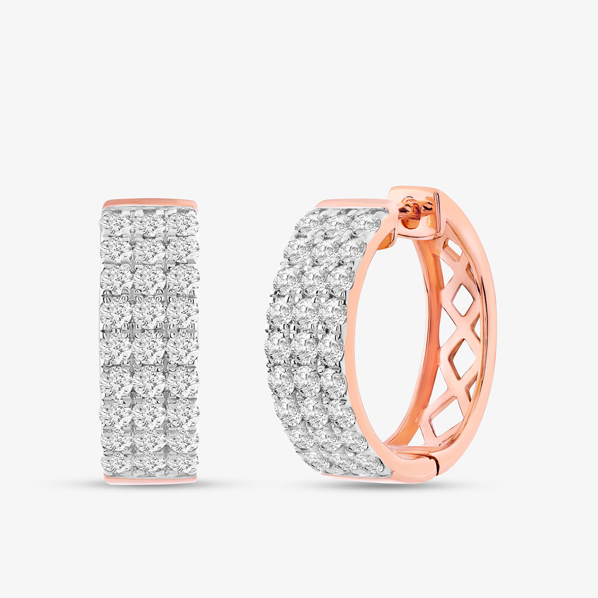 MODERN <span>Matrix Diamond Huggie </span>EARRINGS