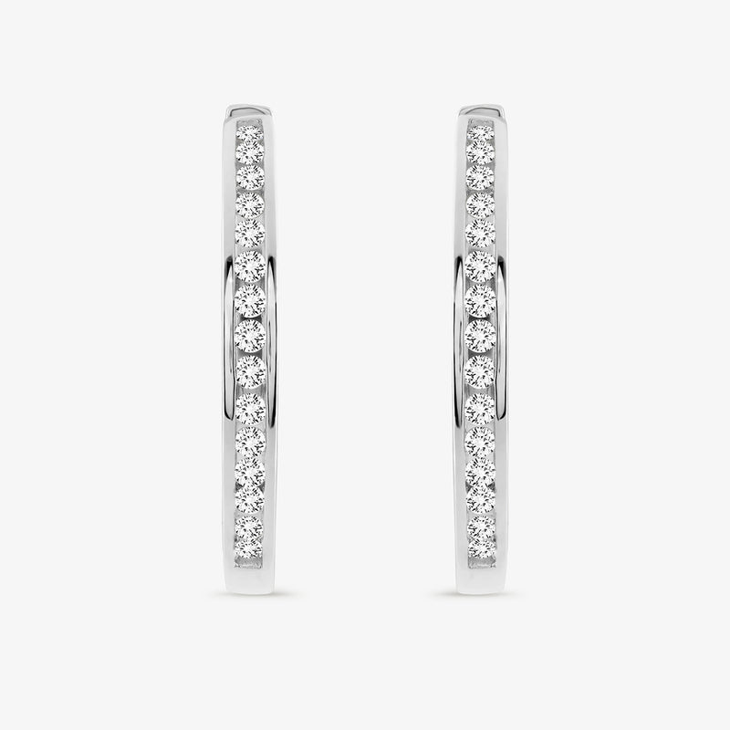 Serene Curve Diamond Hoop Earrings