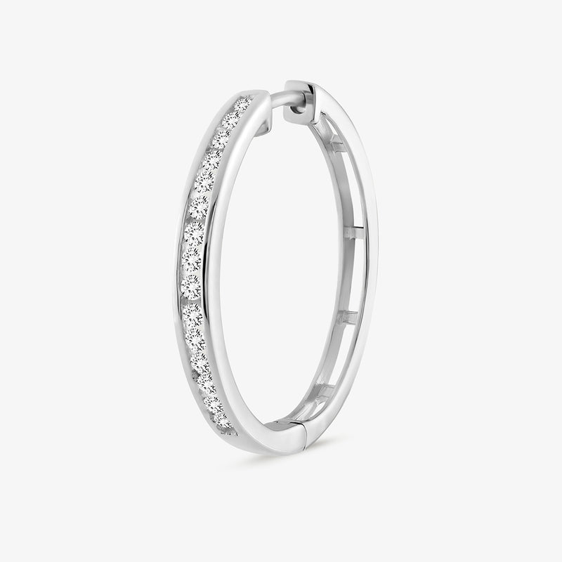 Serene Curve Diamond Hoop Earrings