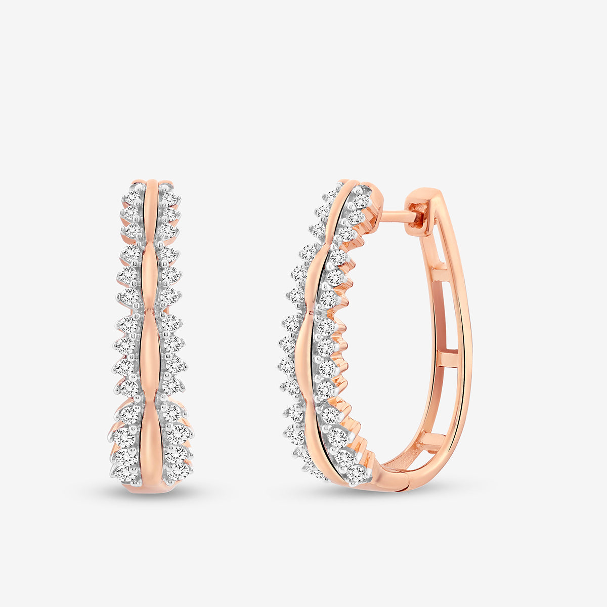 SCALLOP<span> Edge Diamond Hoop</span> EARRINGS