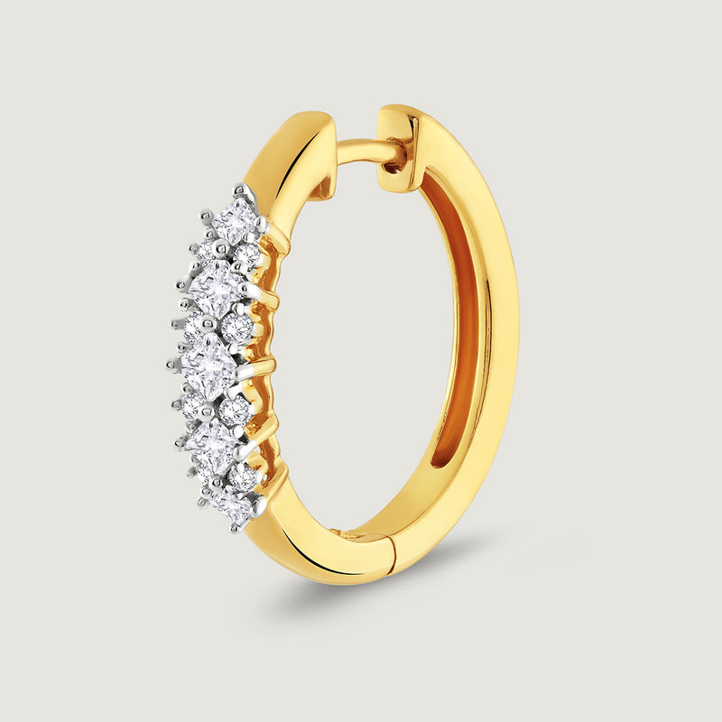 Edge Set Diamond Hoop Earrings
