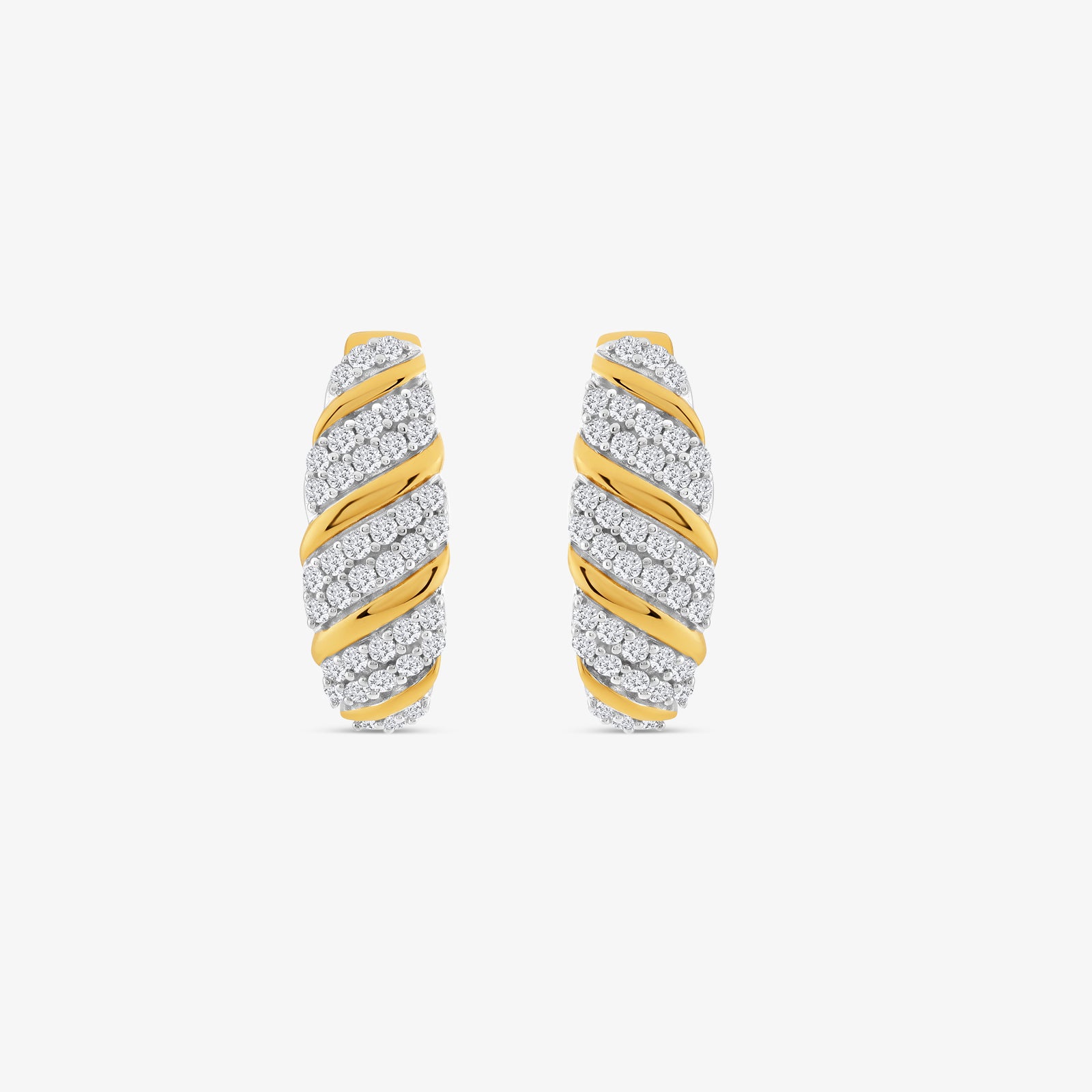 Twisted Lumière Diamond Huggie Earrings