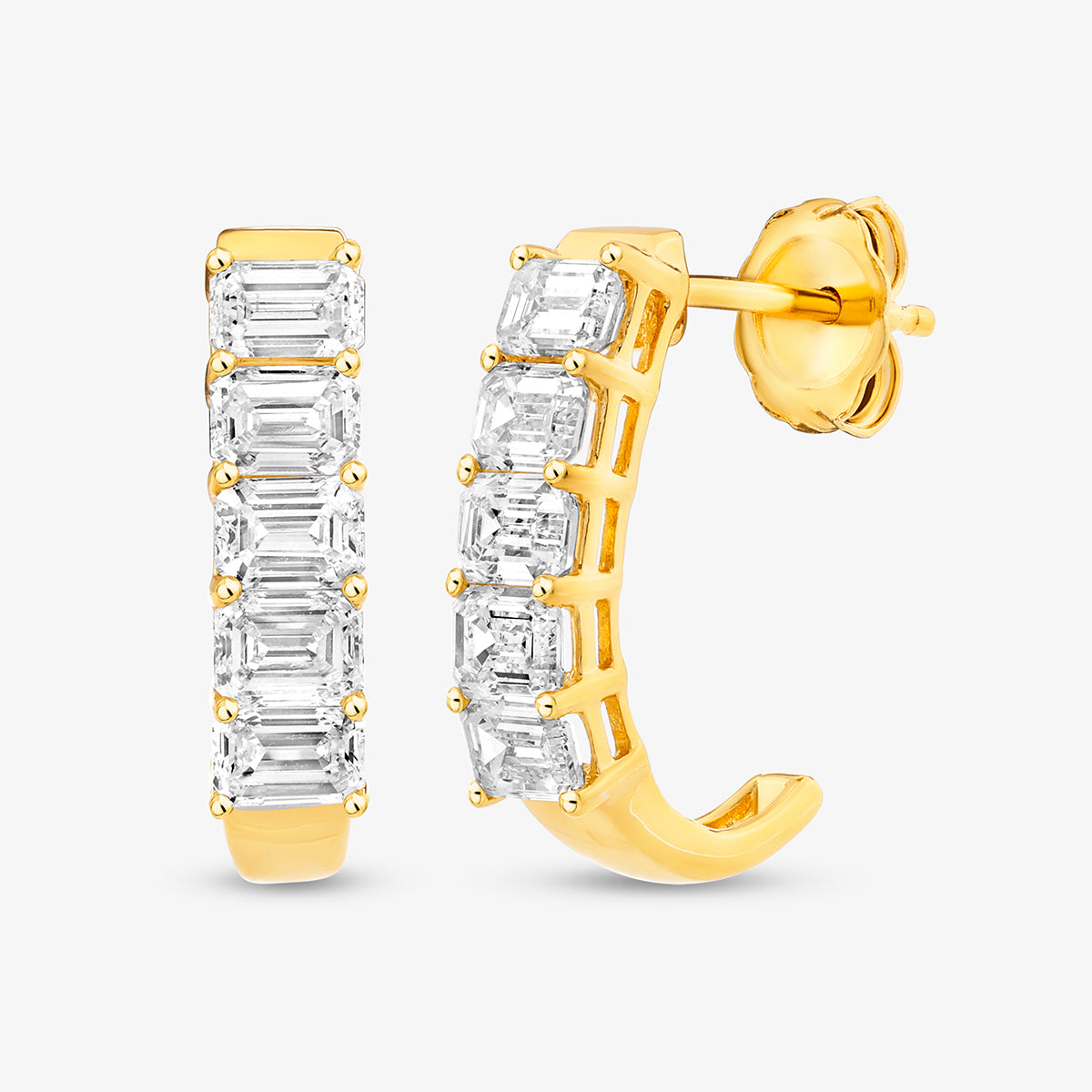 RADIANT <span>Grid Huggie Diamond </span>EARRINGS