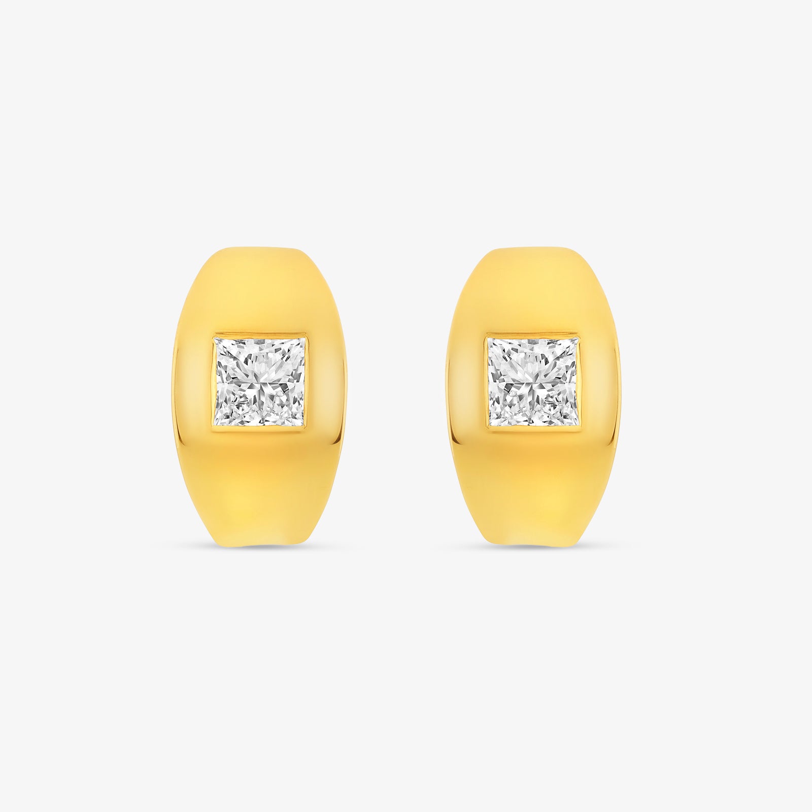 Eternal Princess-Cut Diamond Huggie Earrings