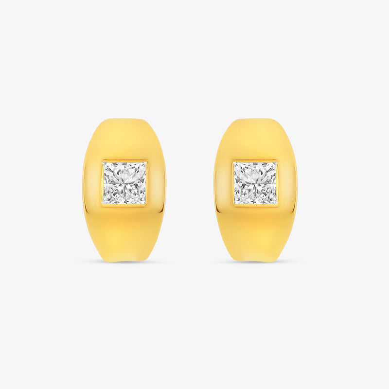 Eternal Princess-Cut Diamond Huggie Earrings
