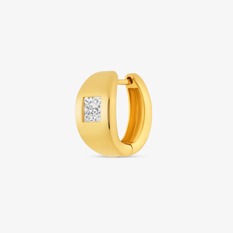 Eternal Princess-Cut Diamond Huggie Earrings