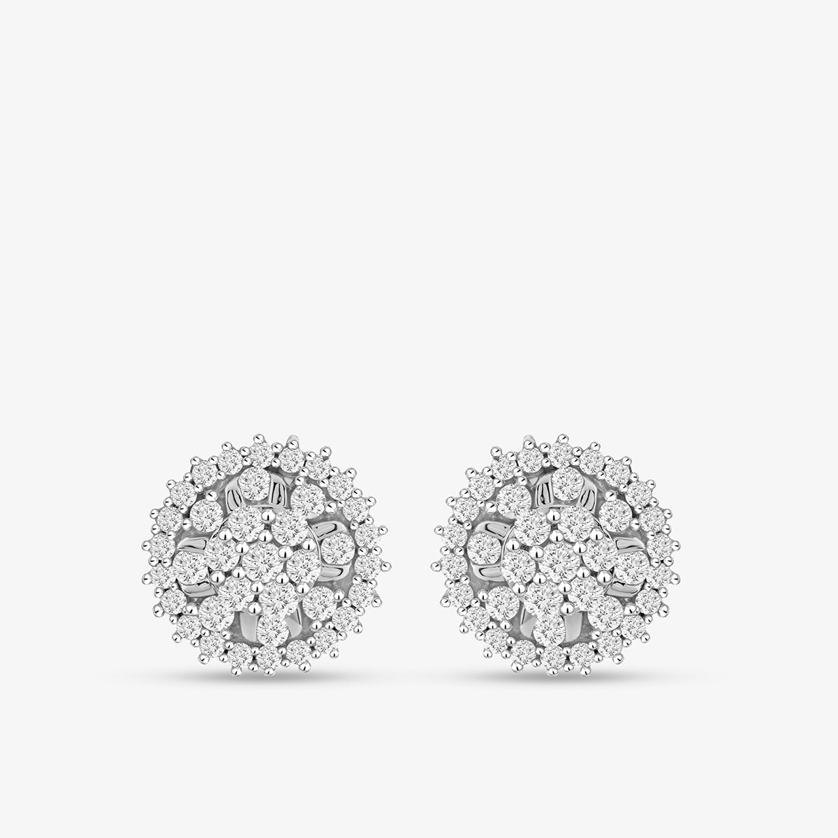 FLORAL <span>Cluster Diamond Stud</span> EARRINGS