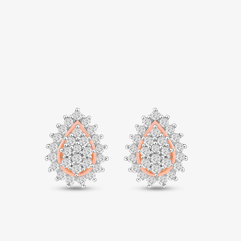 Soft Blush Pear Diamond Stud Earrings by Keemti Jewels, elegant for workwear, shown on a plain white background.