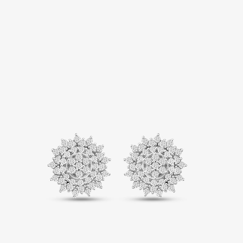 Keemti Jewels' Eternal Blossom Diamond Stud Earrings feature a floral cluster design, perfect feminine jewelry.