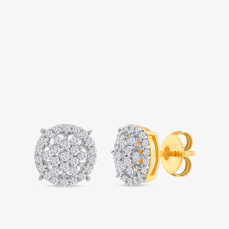The Blooming Bush Halo Diamond Stud Earrings by Keemti Jewels add versatile elegance with their clustered diamond accents.