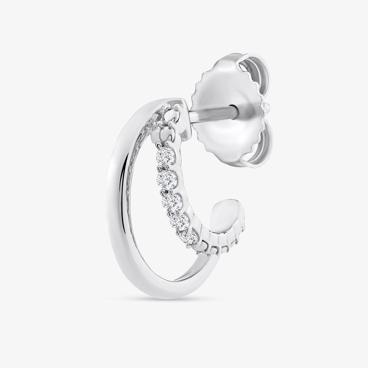 TWIN <span>Wave Diamond Hoop </span>EARRINGS