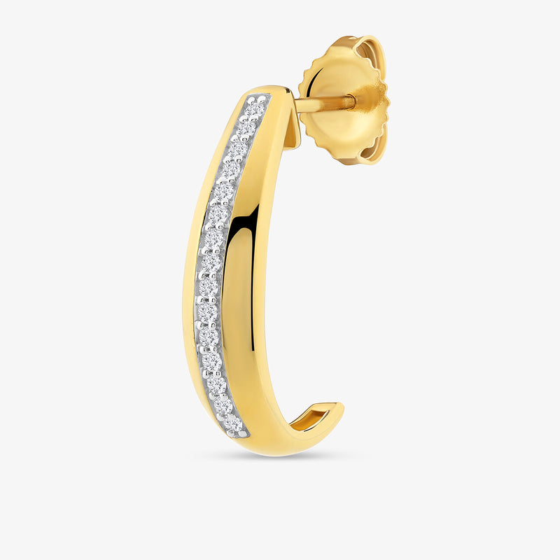Keemti Jewels' Dazzle Dime Diamond Hoop Earrings feature dainty diamonds and a secure push-back closure.