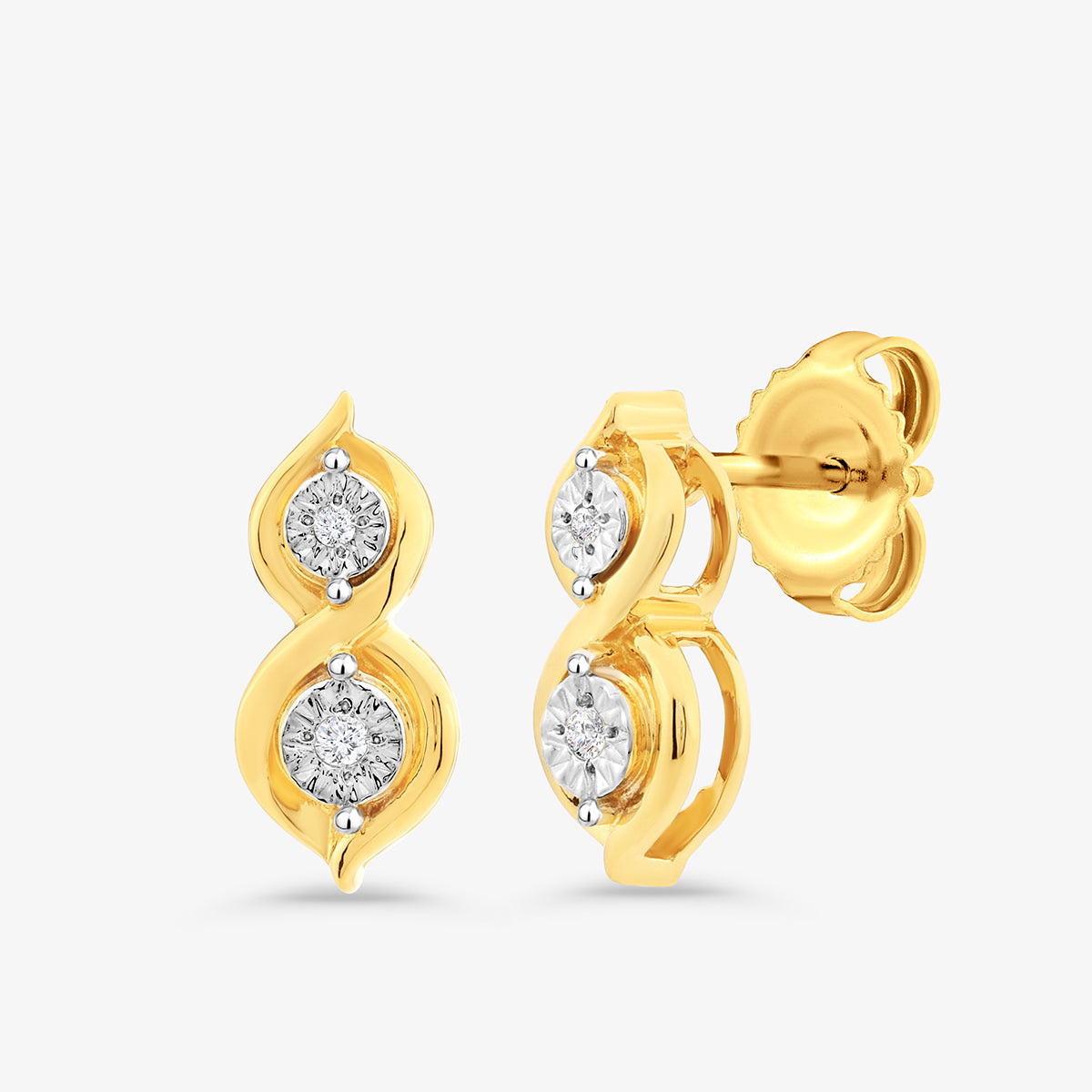 INFINITY<span> Duo Diamond Stud </span>EARRINGS