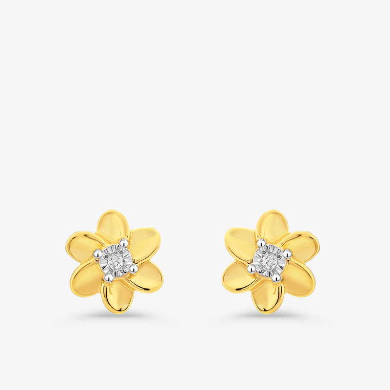 Petal Solitaire Stud Earrings