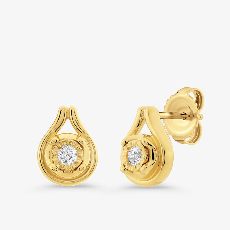 Teardrop Shine Diamond Stud Earrings