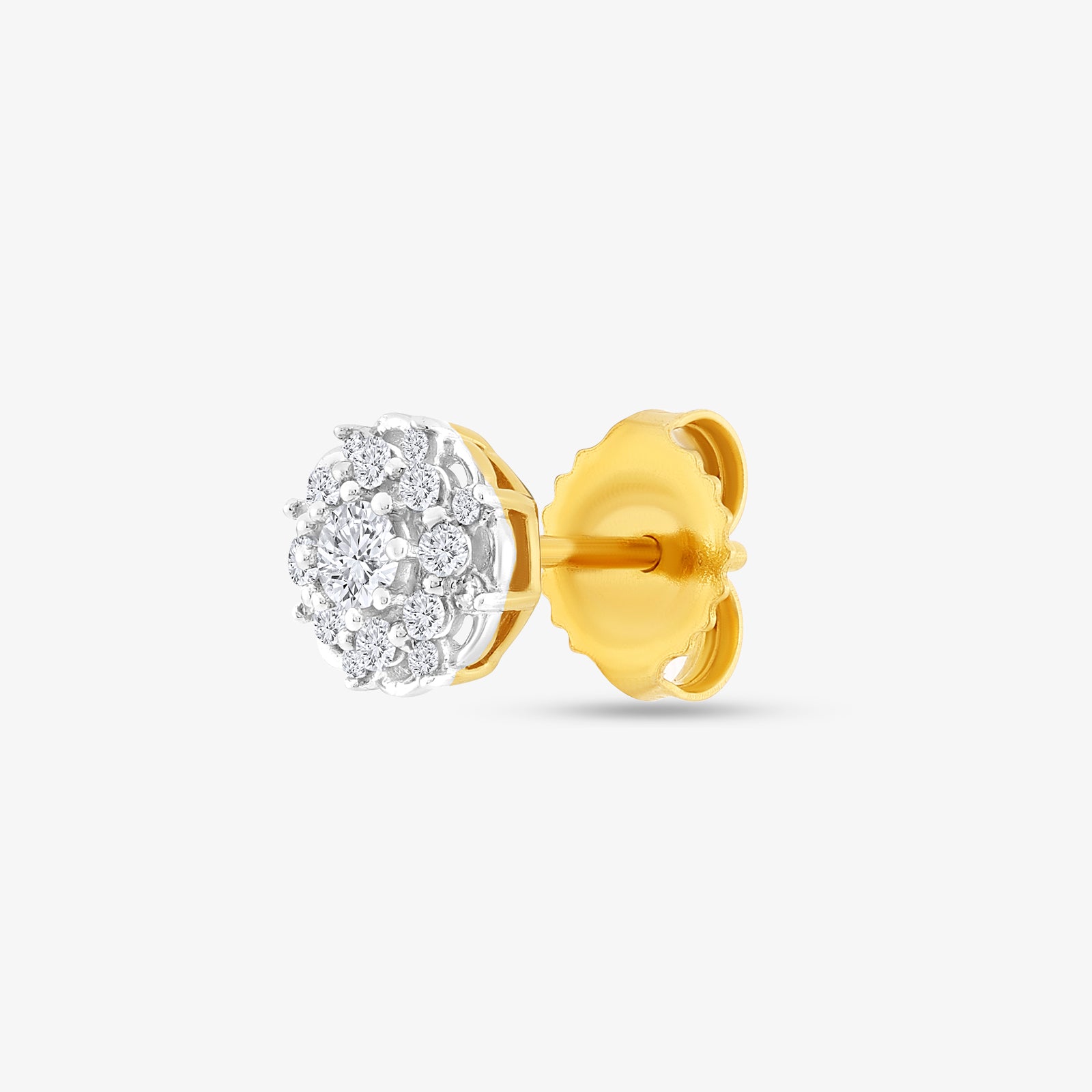 Floral Cluster Diamond Stud Earrings