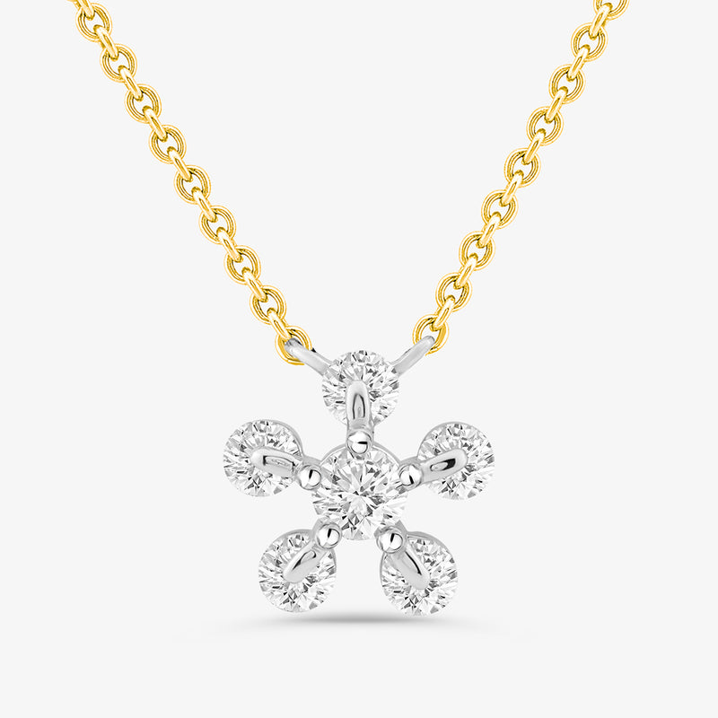 The Daisy Glow Diamond Necklet by Keemti Jewels adds playful elegance with its silver and diamond daisy pendant.