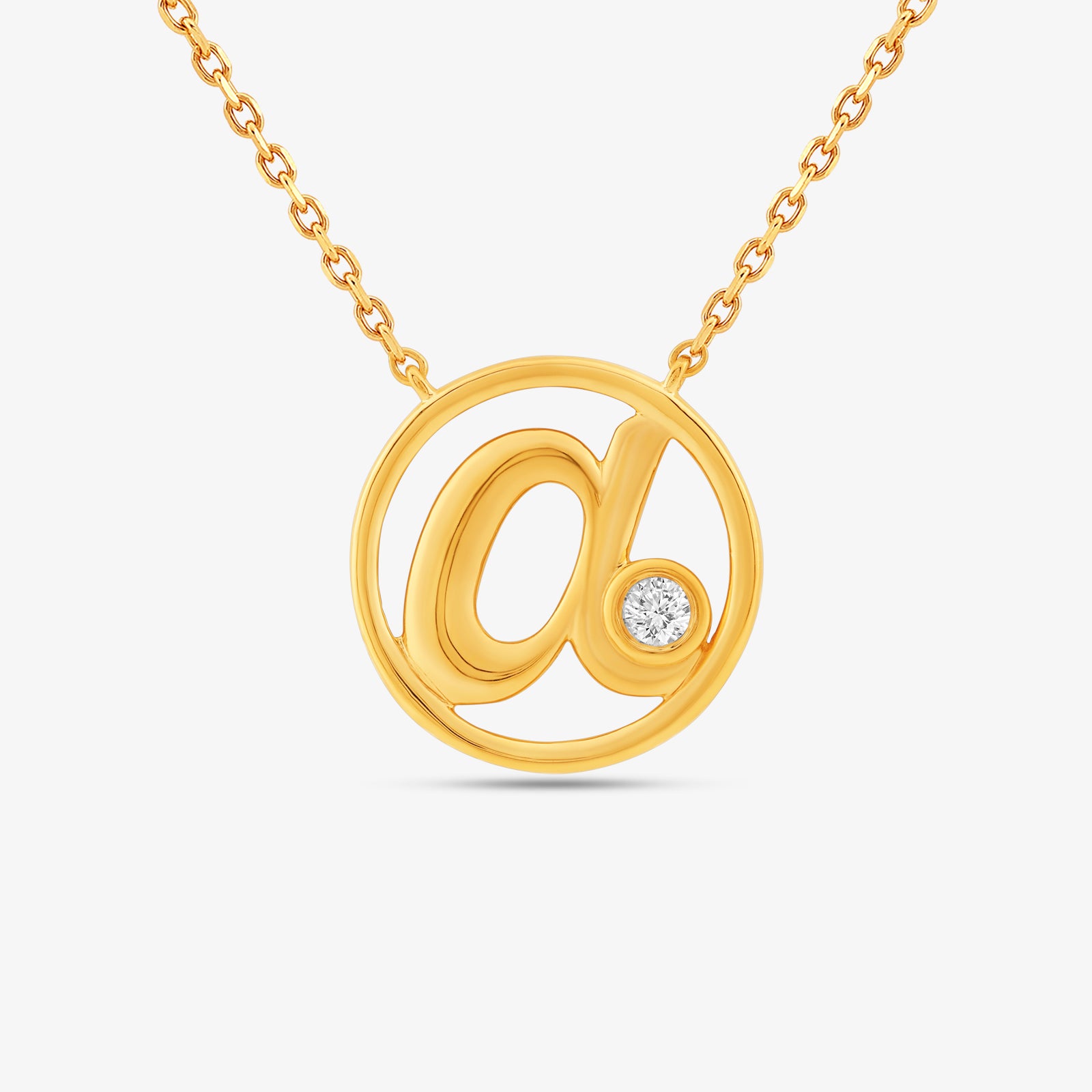 A Initial Circle Diamond Necklet