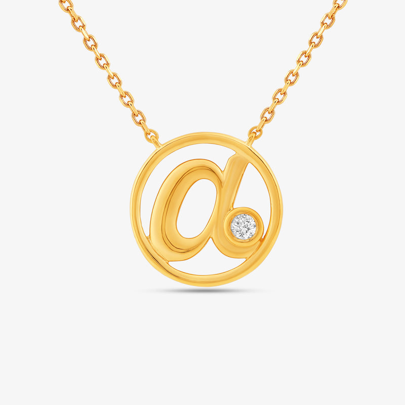 A Initial Circle Diamond Necklet
