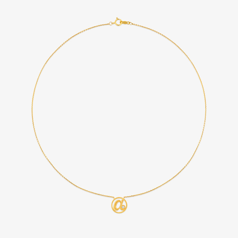 A Initial Circle Diamond Necklet