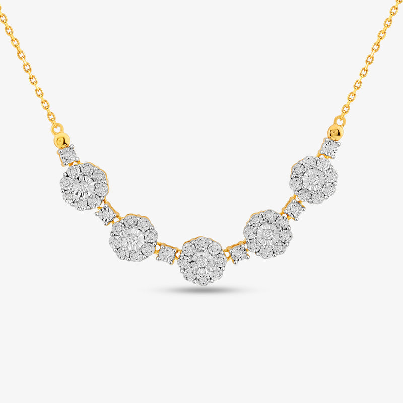 Cluster Of Bloom Diamond Necklet