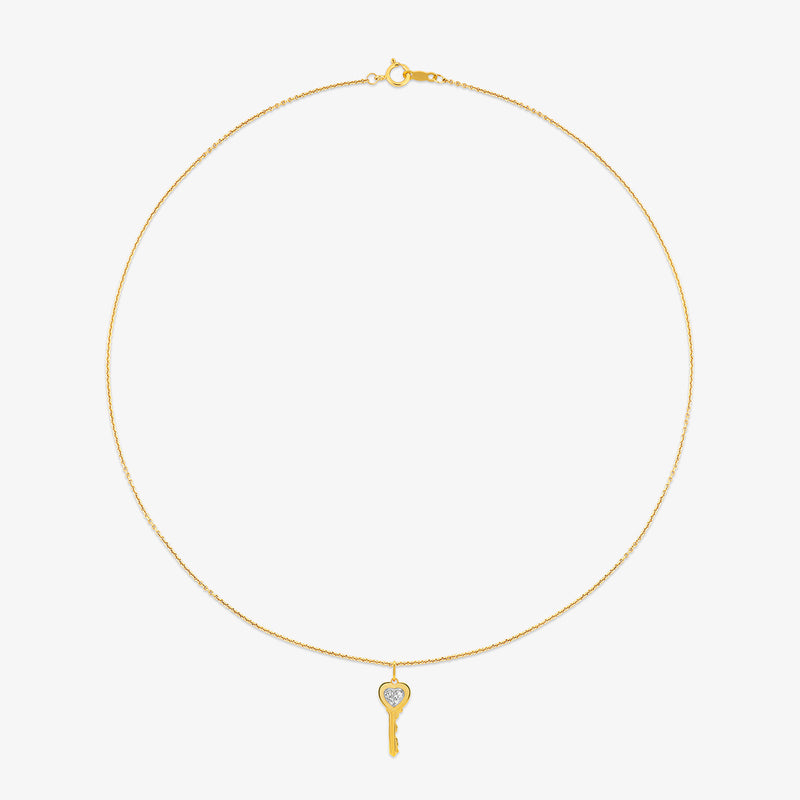 Keemti Jewels' Key To My Heart Diamond Necklet features a heart key pendant with diamond—perfect love jewelry.