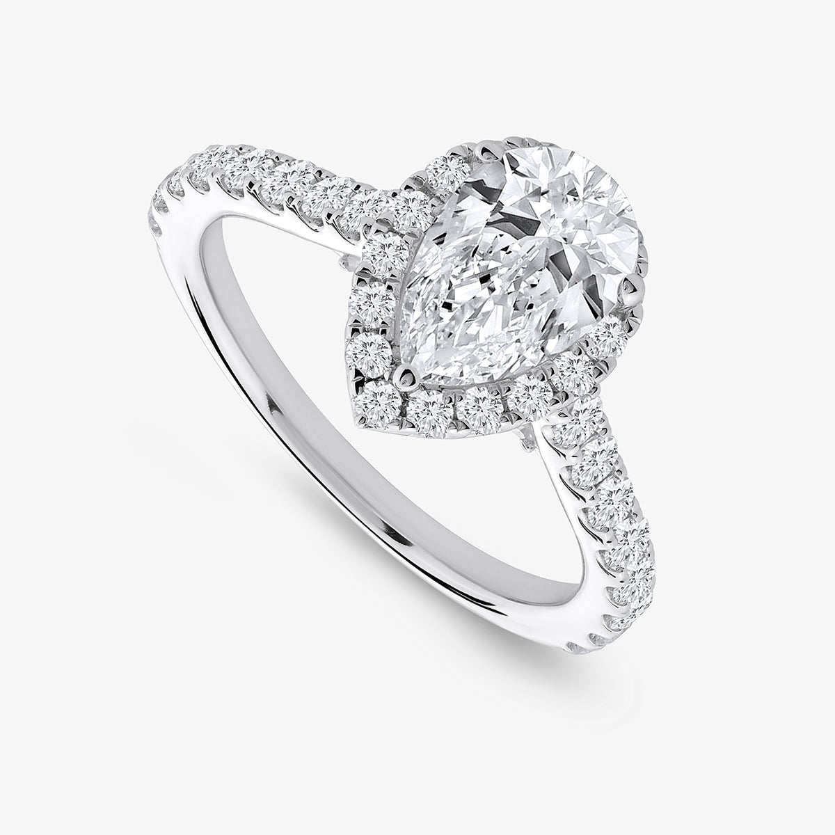 PEAR<span> Tiered Halo Diamond </span>RING