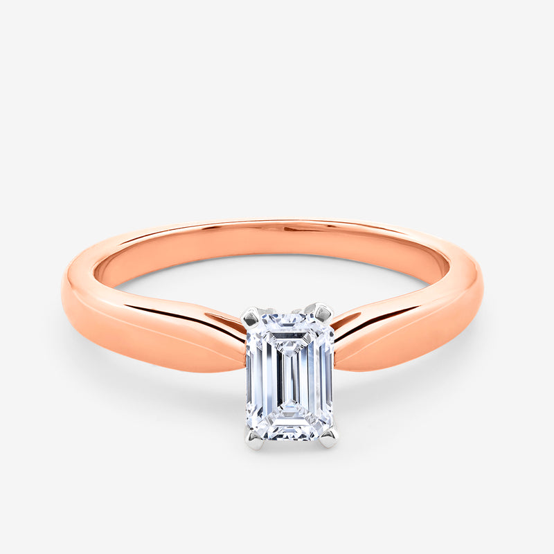 Minimal Emerald Solitaire Ring