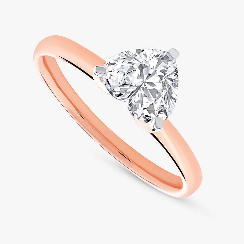 The Minimal Heart Solitaire Ring by Keemti Jewels features a heart diamond on a plain band, shown on a white background.