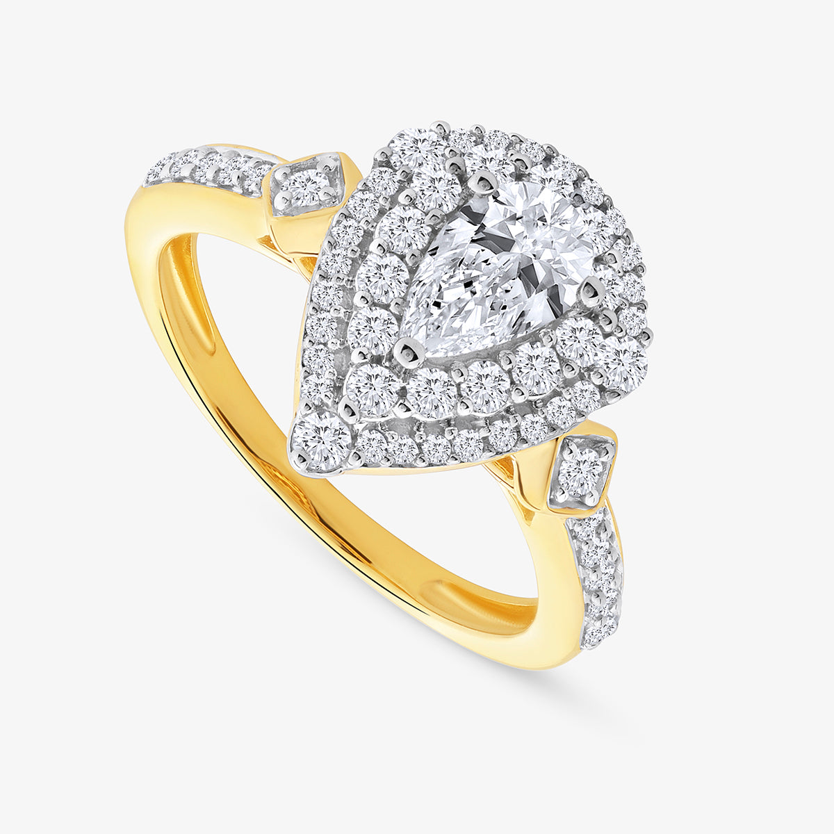 CROWNED<span> Pear Radiance Diamond Bridal </span>RING