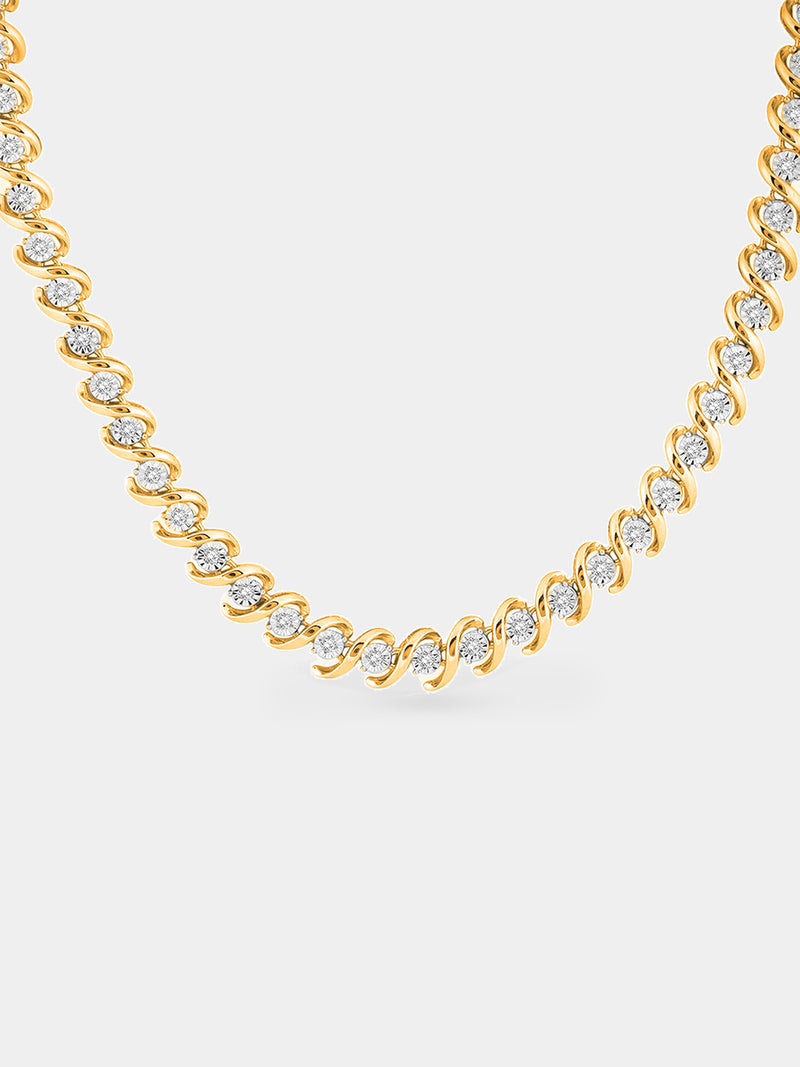 Split Link Chain Diamond Necklet