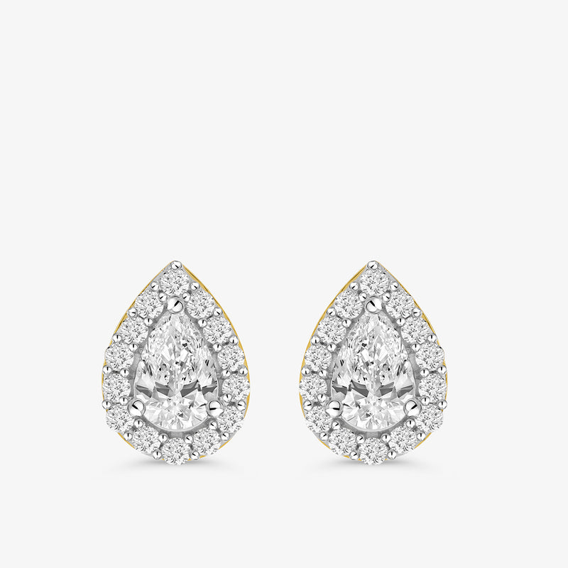 Pear Solitaire Stud Earrings