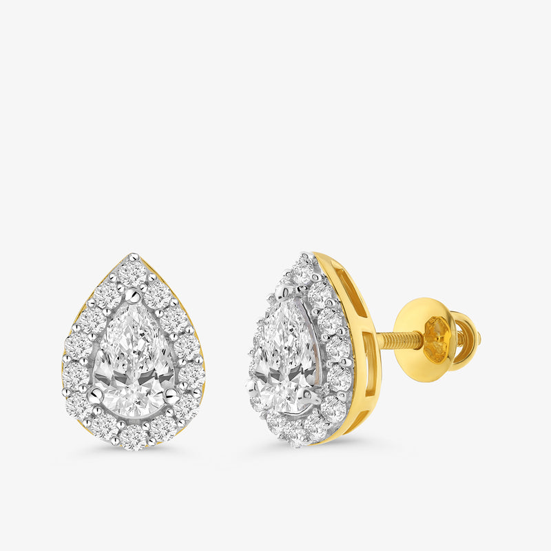 Pear Solitaire Stud Earrings