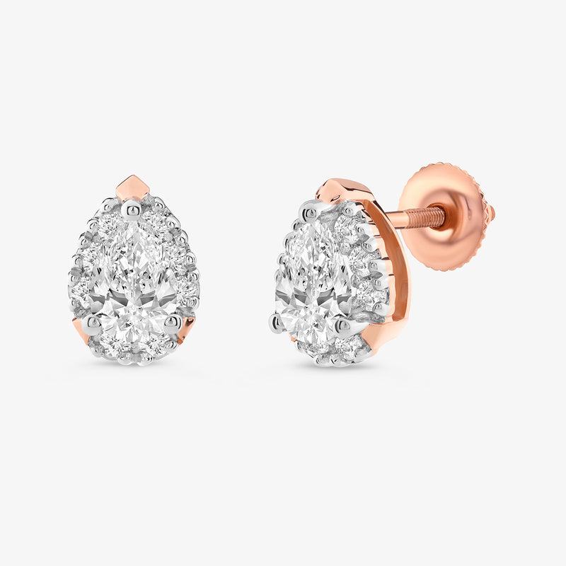 Classic Halo Solitaire Stud Earrings