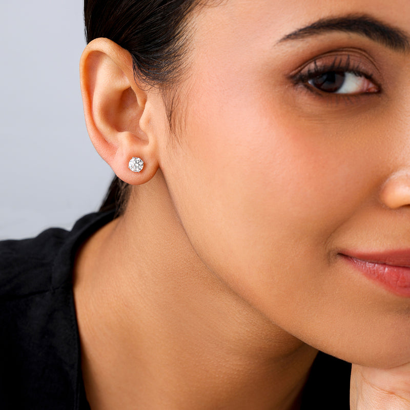 Sparkles Solitaire Stud Earrings