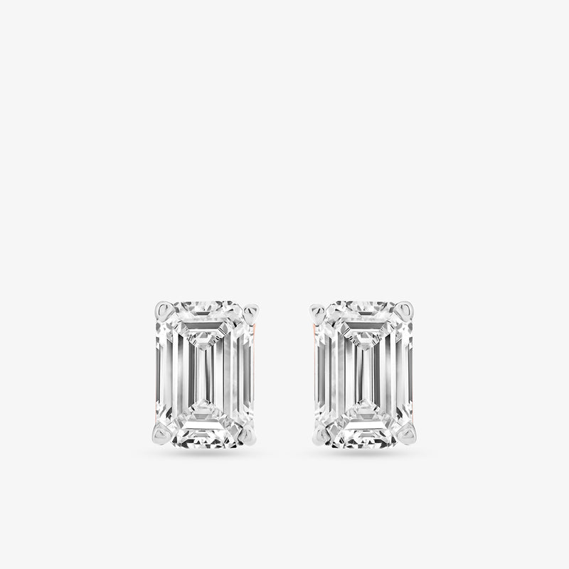 Emerald Solitaire Stud Earrings