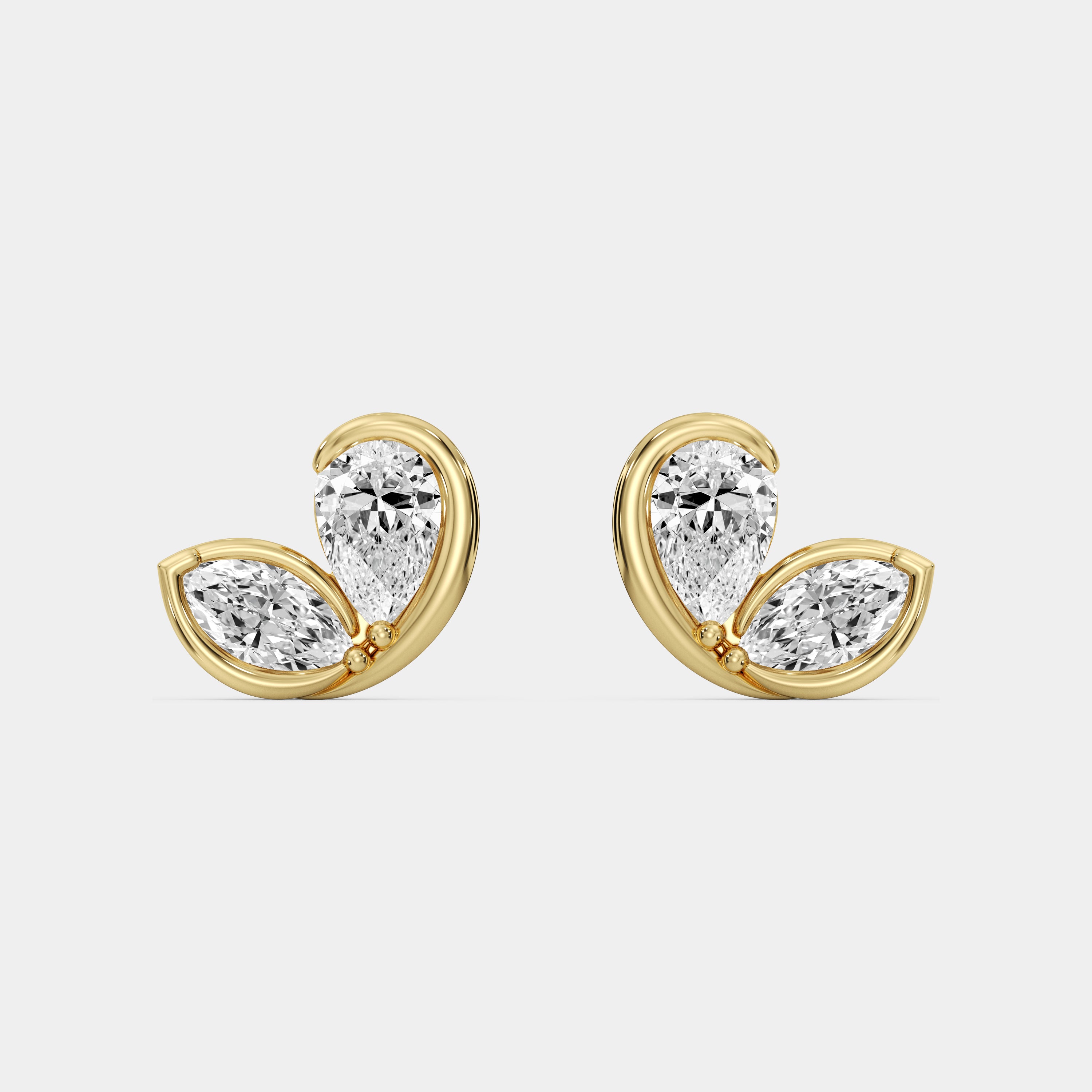 GOLDEN <span>Petal Bond Diamond Stud</span> EARRINGS