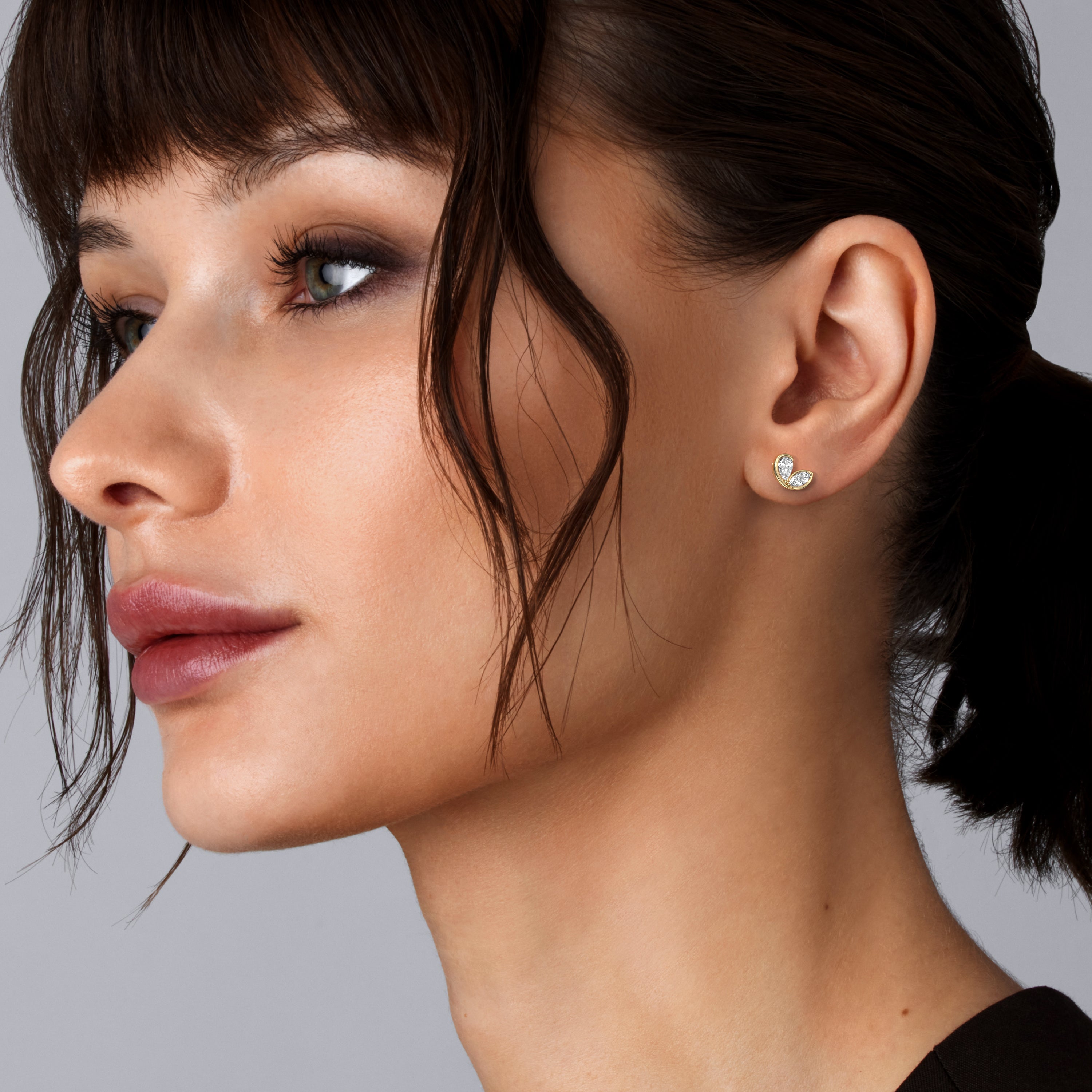 GOLDEN <span>Petal Bond Diamond Stud</span> EARRINGS