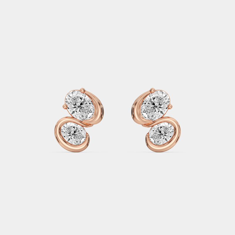 Close Nest Diamond Stud Earrings